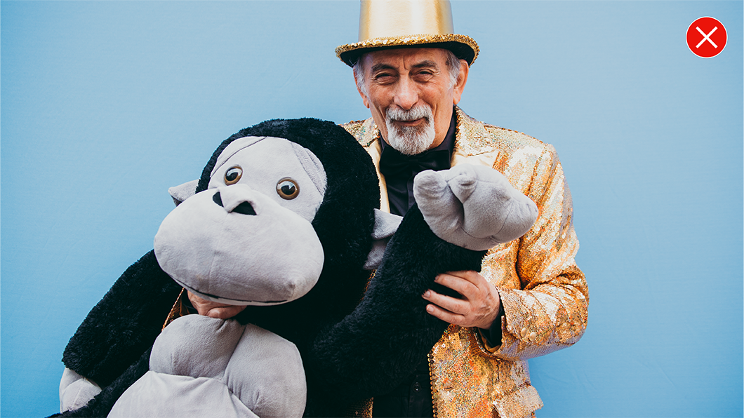 Unapproved stock image with X