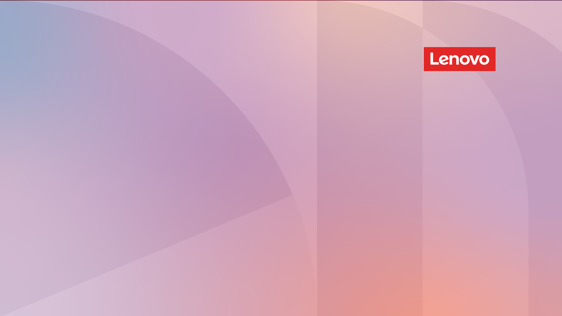 Wonder smarter gradient background with an alpha block and Lenovo logo in the upper right corner.