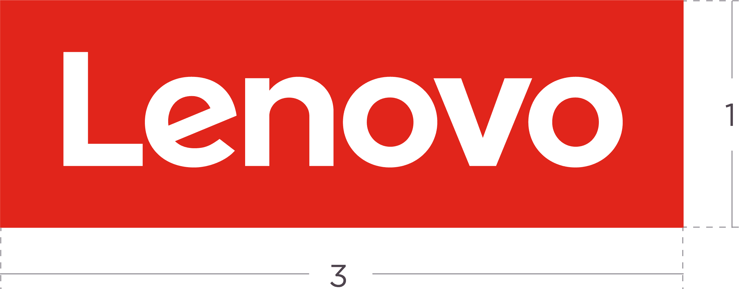The Lenovo logo, with a width-to-height ratio of three to one.