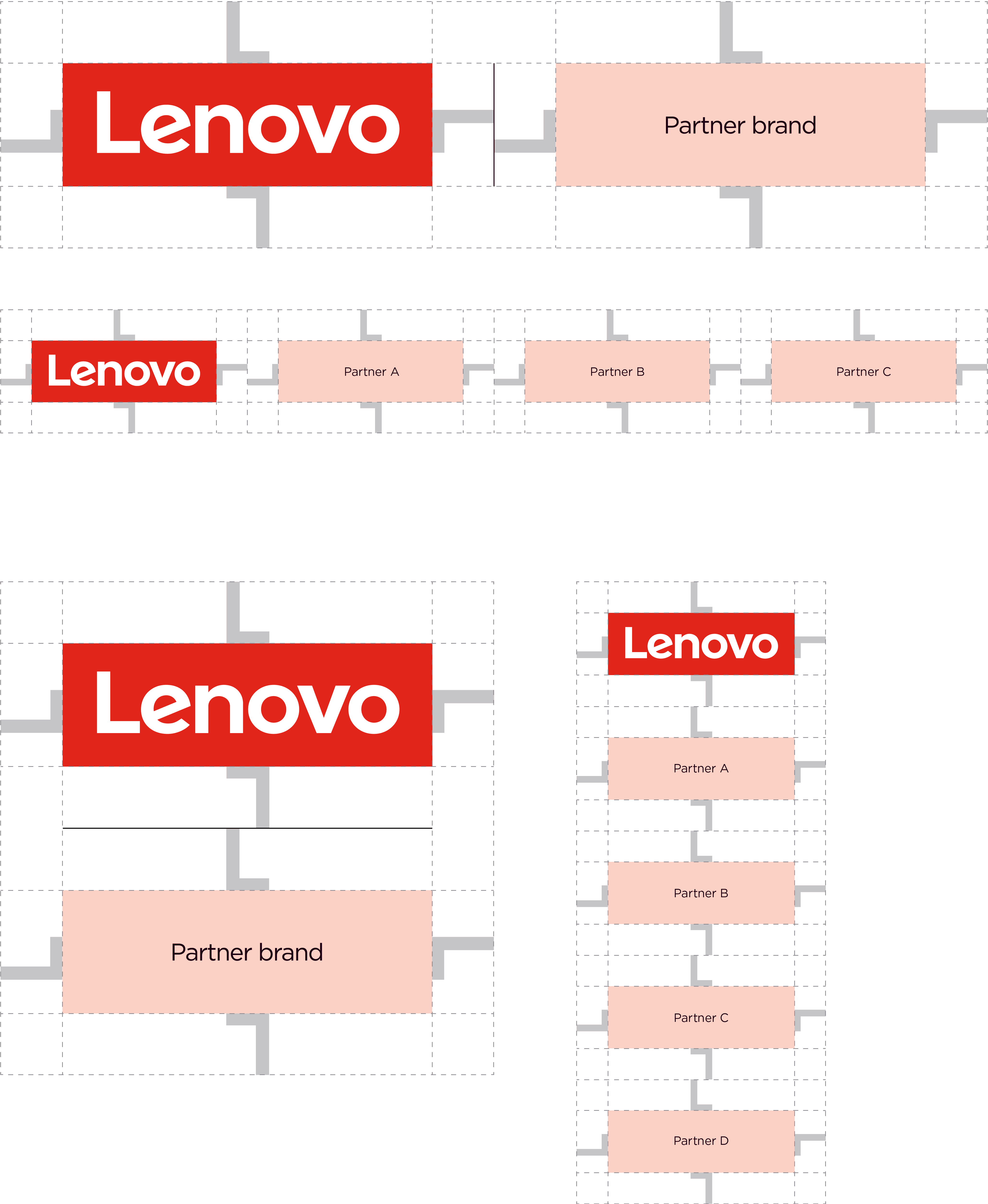 Logo of Lenovo partner brand, showcasing the clear space guidance.