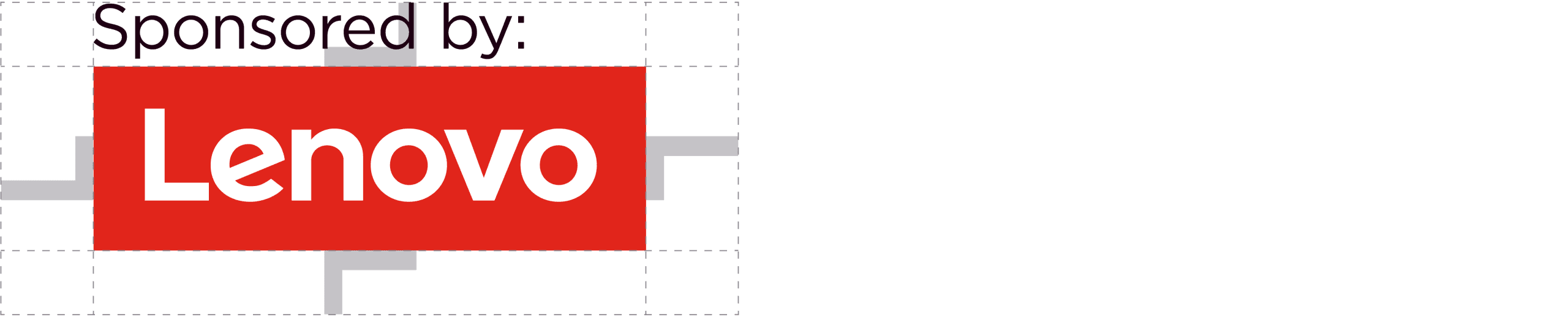 Lenovo logo showcasing incorrect sponsorship placement with the clear spacing guide.