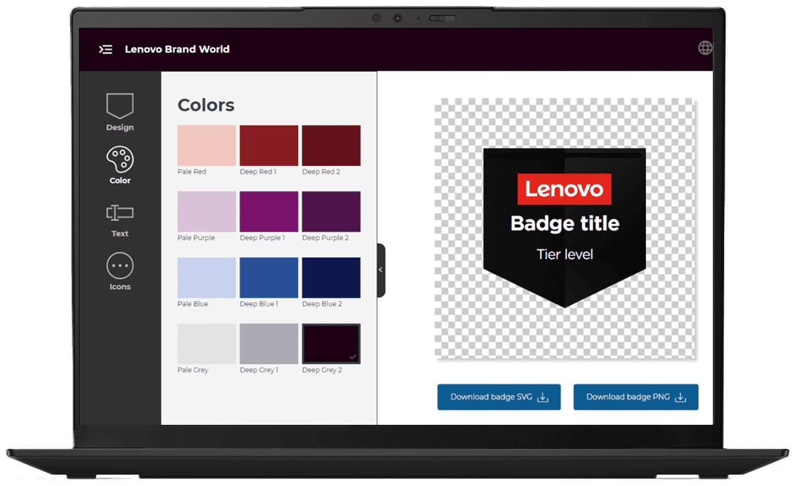Lenovo Badge Builder on laptop